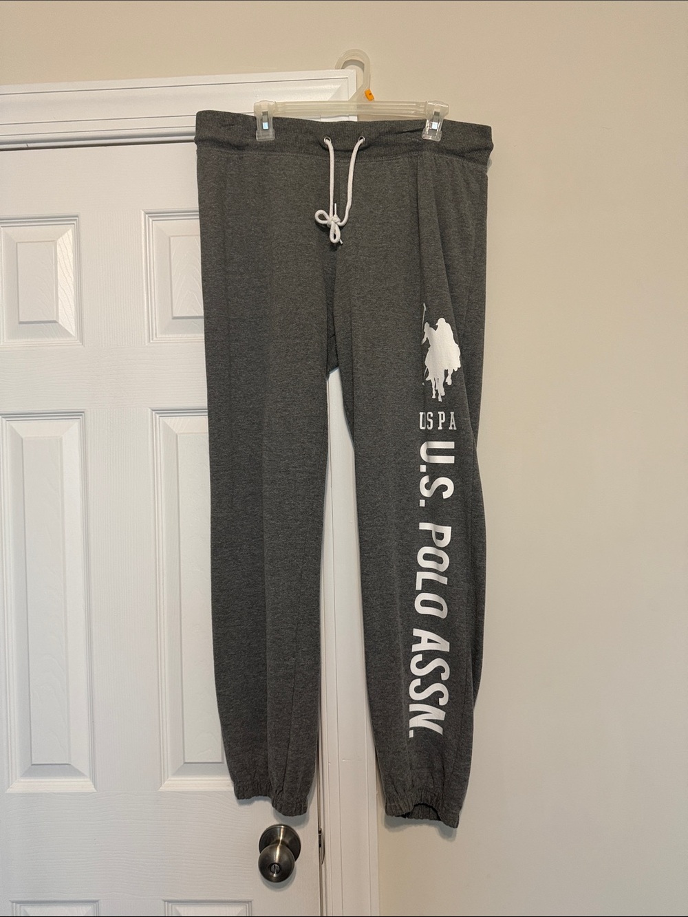 U.S. Polo Assn. Dark Gray Joggers with White Logo